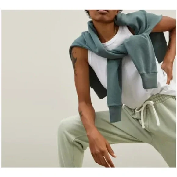 Everlane The Track Jogger Sweatpants in Pale Green Size Large NWOT - Picture 2 of 8